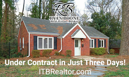 ITB listing under contract in just three days! Ryan Boone Real Estate